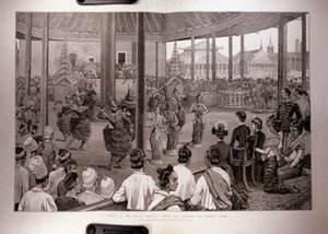 Britene i Burma: A Poor at the Palace, Mandalay, Before Lady Dufferin and Burmese Ladies, fra 
